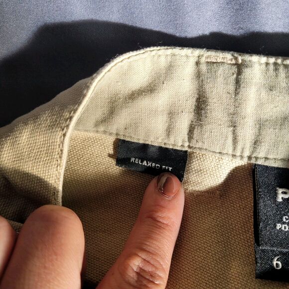 Prana Utility Barrel Pants Size 6 High Rise Crop Organic Cotton Baggy Rock Ridge - Picture 4 of 11